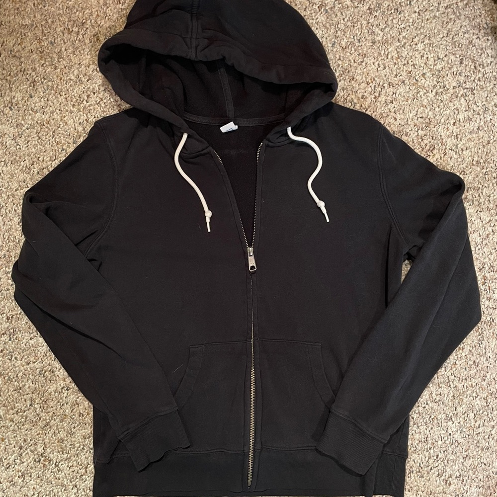 Old Navy Black Zip Up Hoodie - Medium